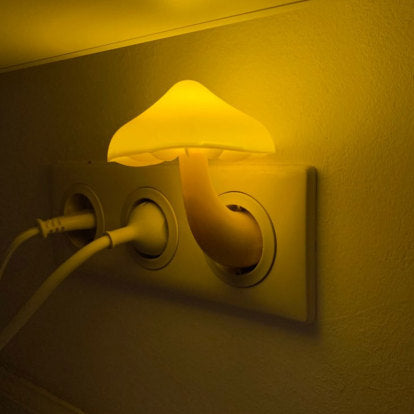 LED Night Light Mushroom Wall Socket Lamp EU US Plug Warm White Light- –  MakGlobalShop