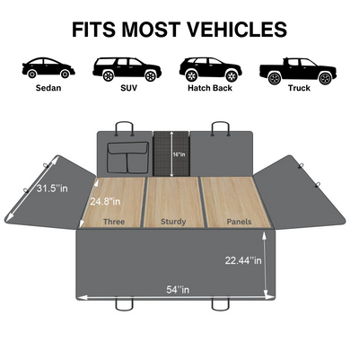 Leather Backseat Extender for Dogs - Grey with Door Covers