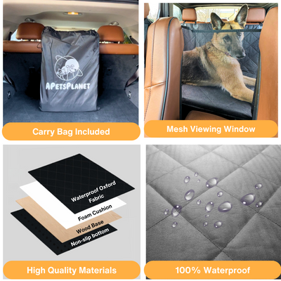 Backseat Extender for Dogs - Standard Black - No Door Covers