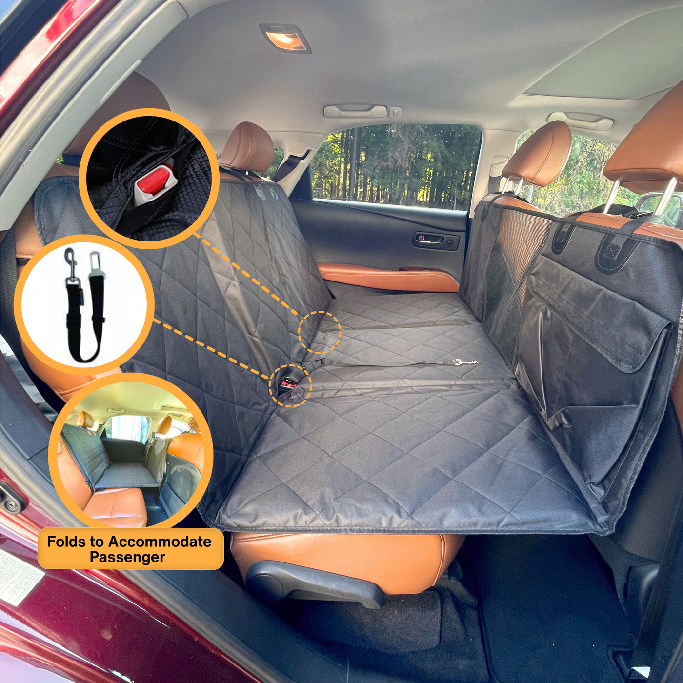 Backseat Extender for Dogs - Standard Black - No Door Covers